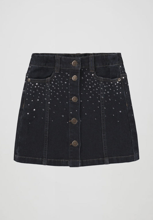 Bera Rhinestone Denim Skirt