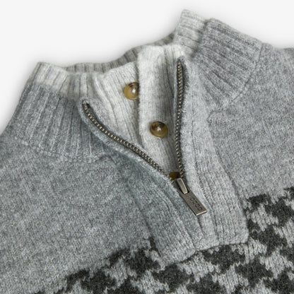 Houndstooth Knit Quarter Zip