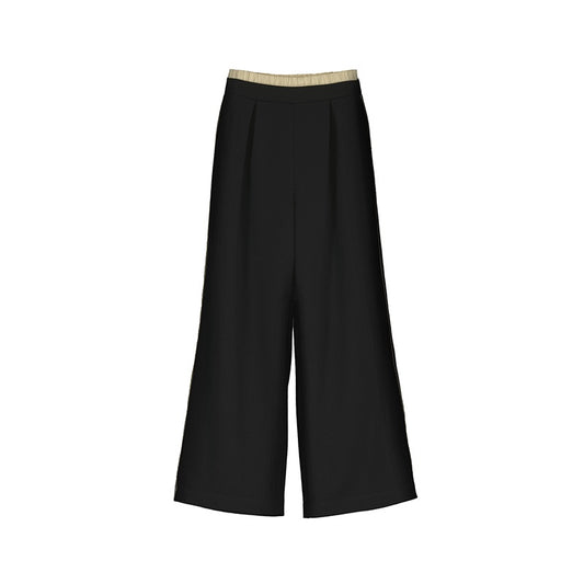 Wide Leg Soft Pants w/ Gold Elastic Band