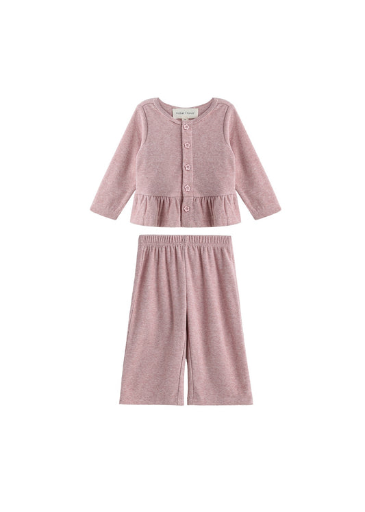 Buttoned Top & Pants 2-Pc Kid Set