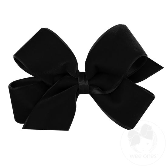 Black Medium Velvet Overlay Bow