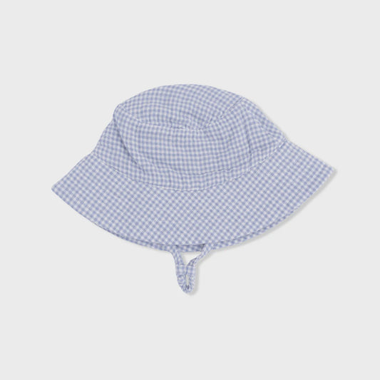 Micro Gingham Blue Blizzard Bucket Hat