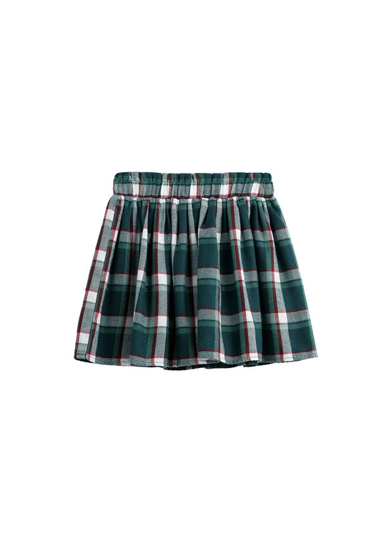 Evergreen Plaid Kid Skirt