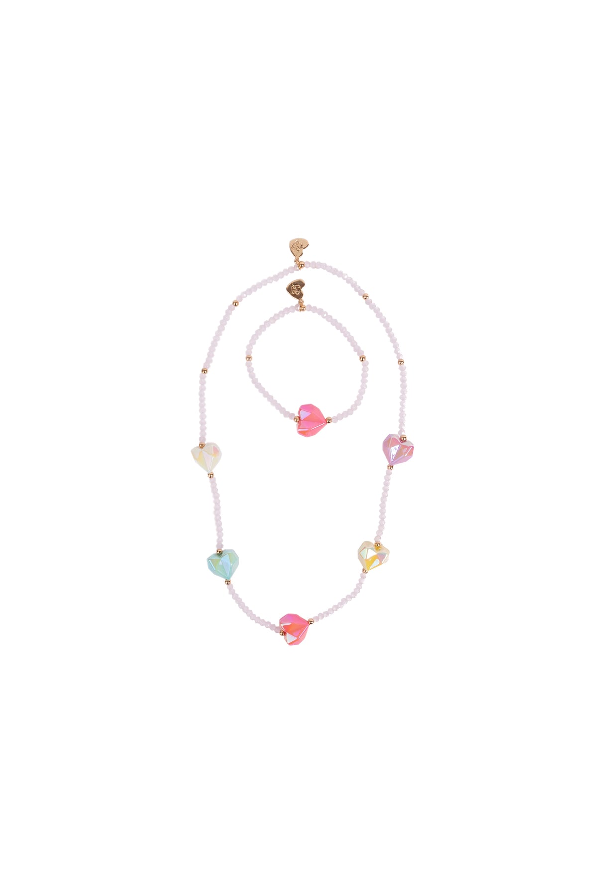 Heart Geode Necklace & Bracelet Set