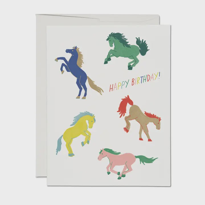 Wild Horses Birthday Greeting Card