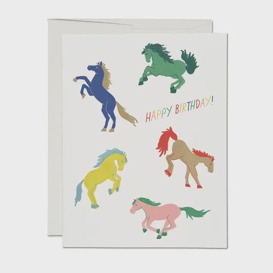 Wild Horses Birthday Greeting Card