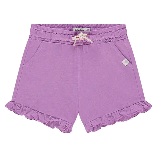 Ruffle Hem Baby Shorts in Purple