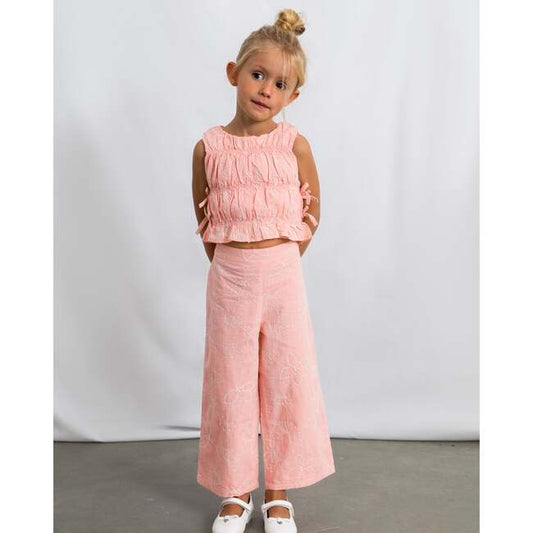 Embroidered 2pc Pant Set Blush 3592