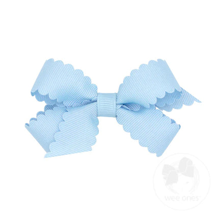 Grosgrain Hair Bow with Scalloped Edge