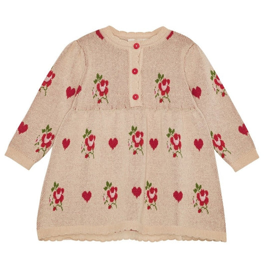 Amelia Floral Hearts LS Baby Dress