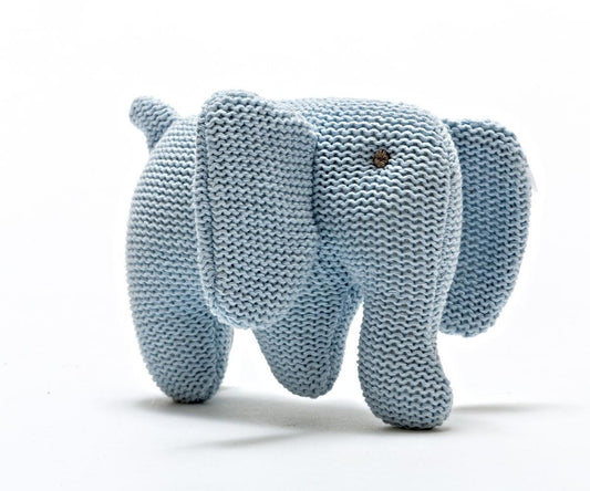 Knitted Organic Elephant Rattle