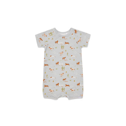 Horses on Mercury Print Shortie Romper