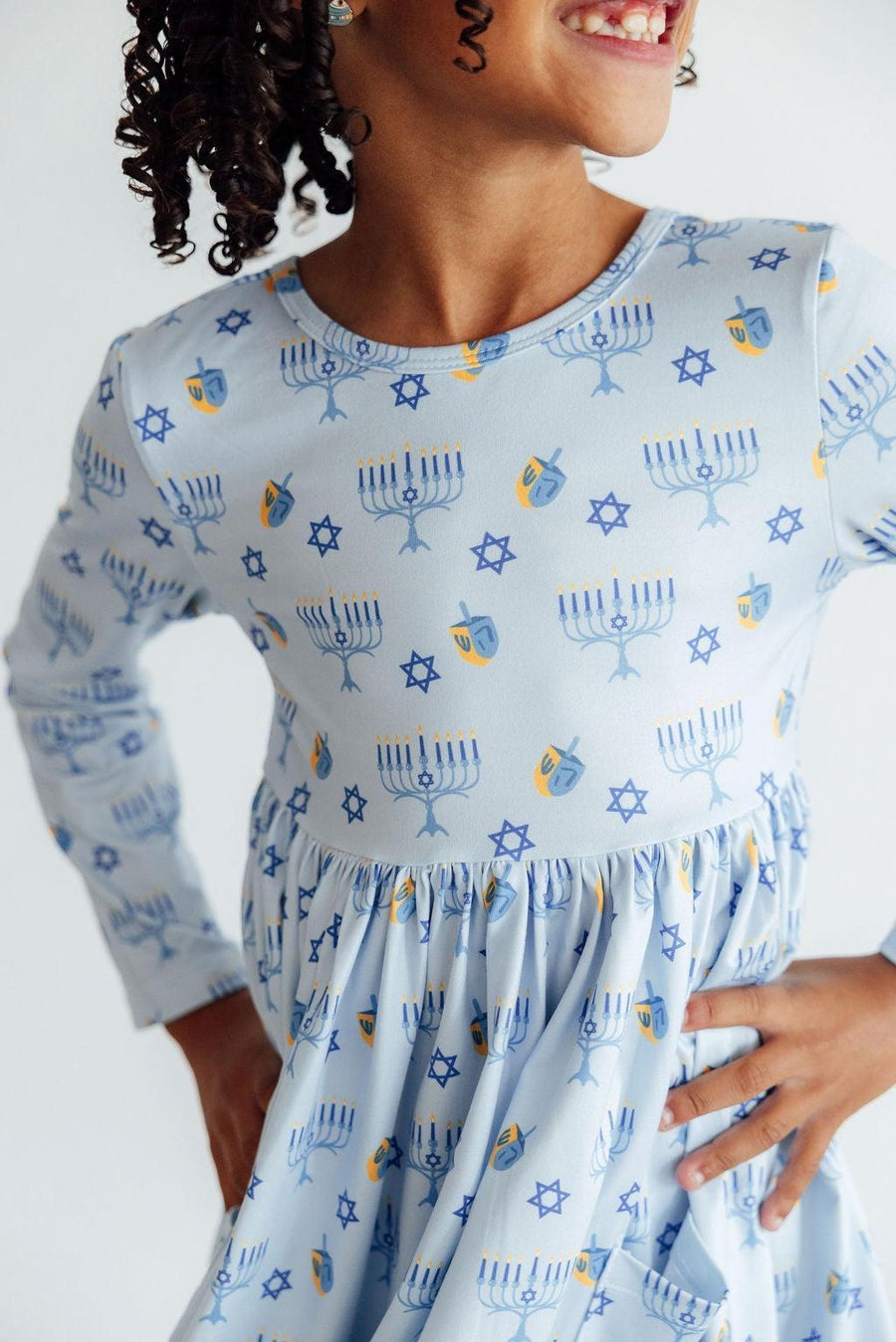 Dreidel LS Pocket Twirl Toddler Dress