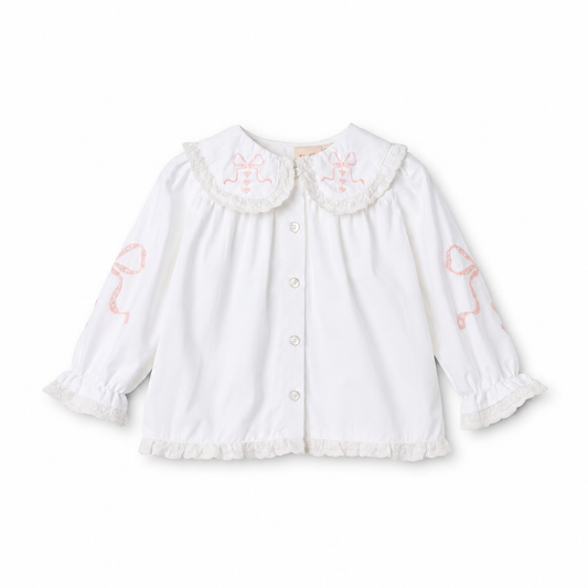 Peter Pan Collar Bows Toddler Blouse