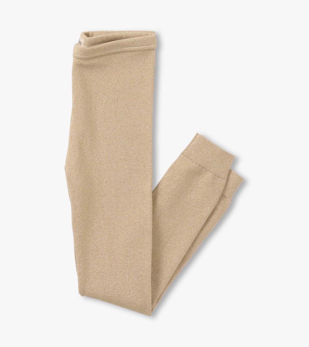 Neutral Gold Glitter Kid Leggings