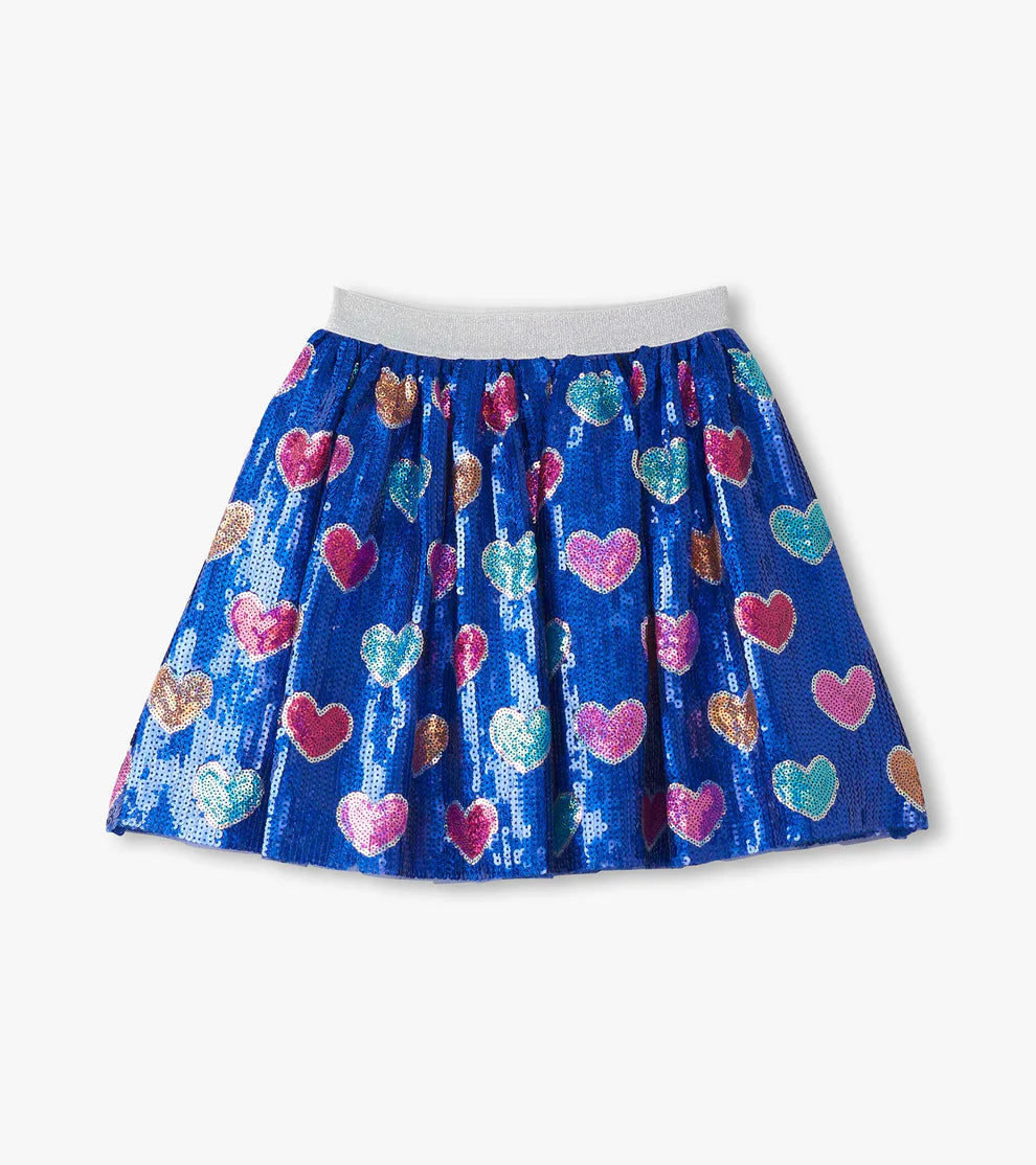 Bursted Hearts Sequin Skirt