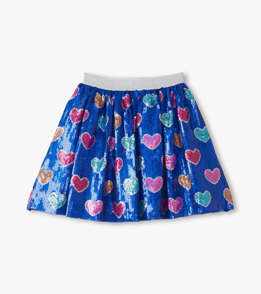 Bursted Hearts Sequin Skirt