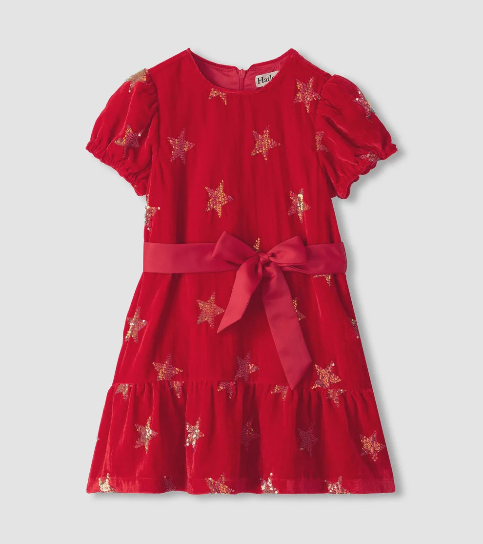 Star Sequin Velvet Dress