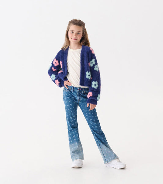 Big Flowers Open Cardigan