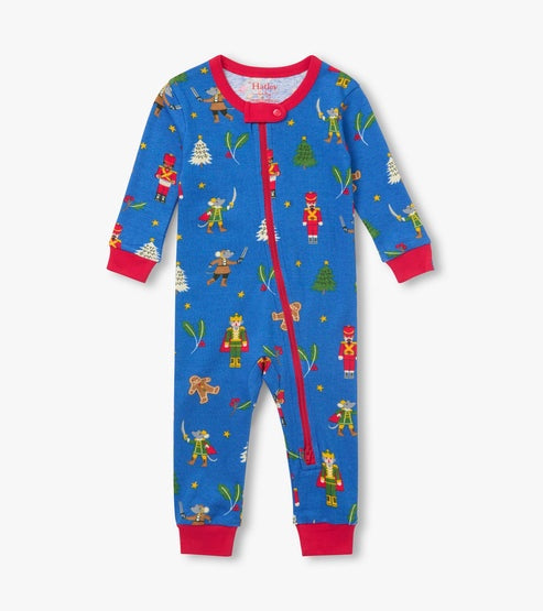 Blue Nutcracker Cotton Rib Coverall
