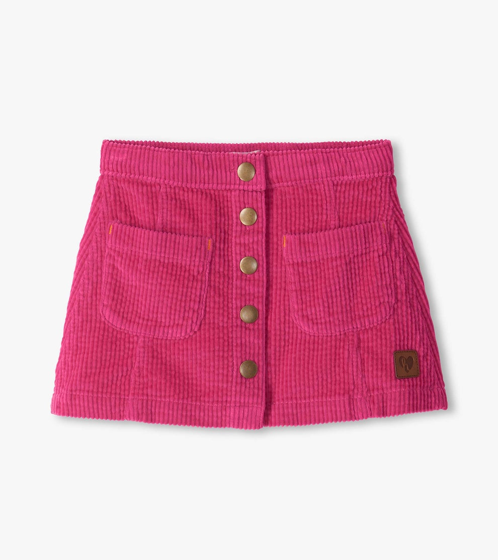 Pink A-Line Corduroy Skirt