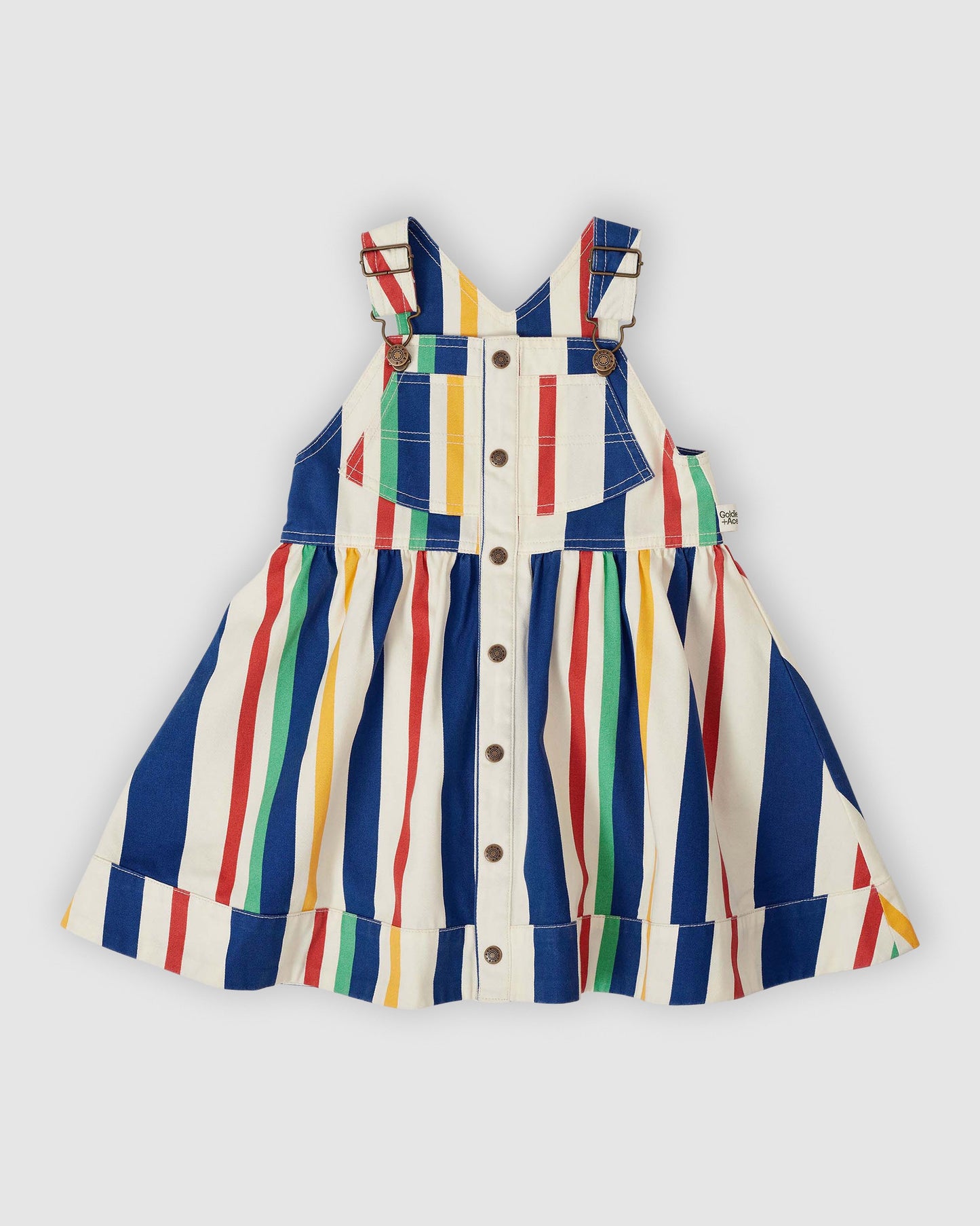 90's Bold Stripe Heidi Pinafore Dress