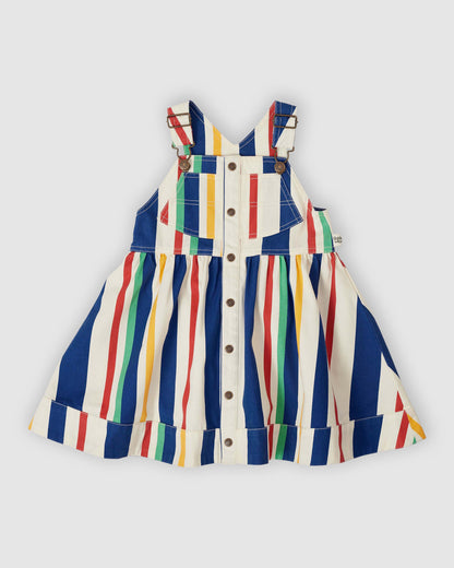 90's Bold Stripe Heidi Pinafore Dress