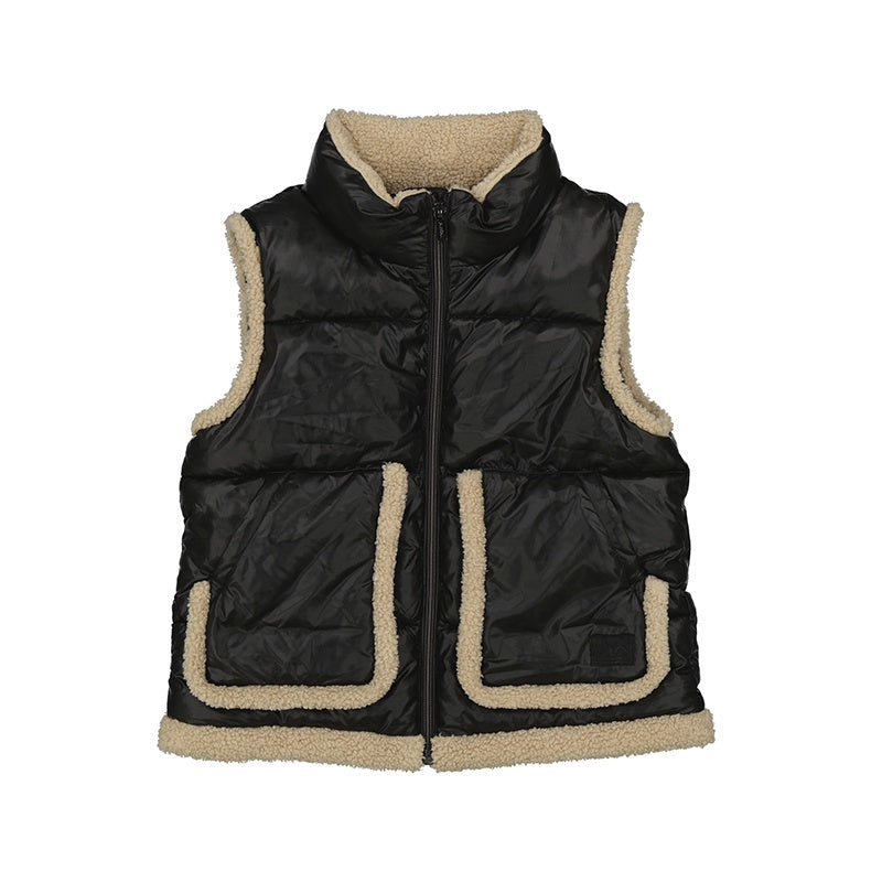Nylon Zip Up Vest w/ Sherpa Lining