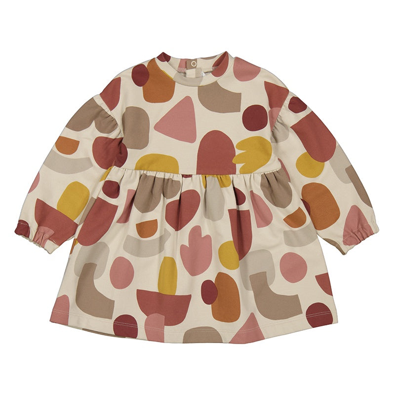 Geometric Print LS Dress