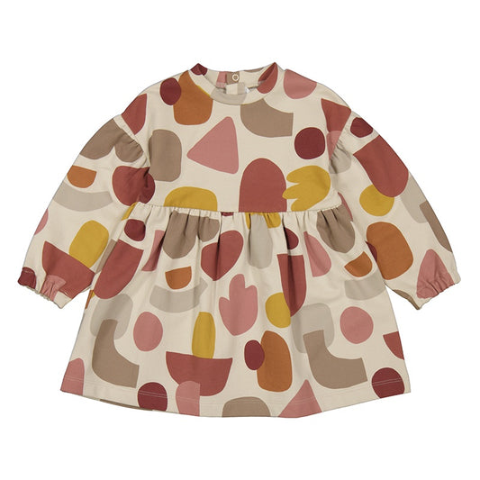 Geometric Print LS Dress