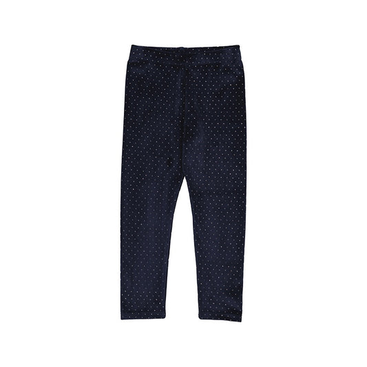 Navy Velvet Legging w/ Gems