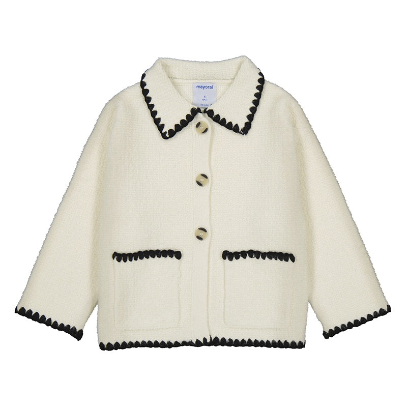 Puff Embroidery Border Cardigan