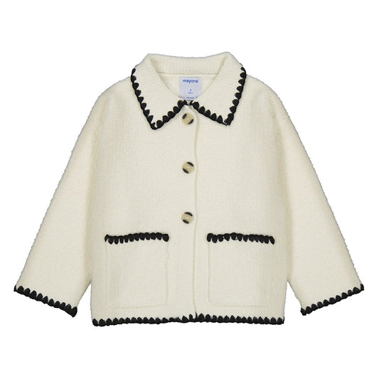 Puff Embroidery Border Cardigan