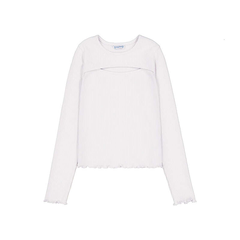 White LS Ribbed Shirt 7059