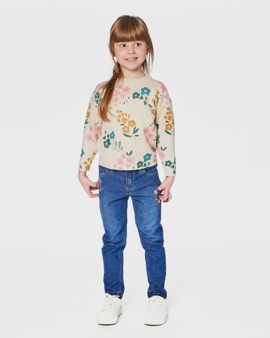 Floral Print Knit Sweater