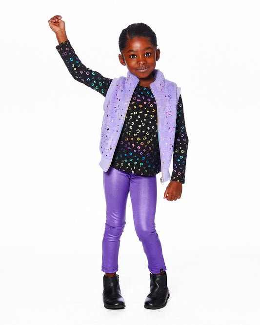 Shiny Lavender Stretch Legging