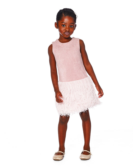 Sleeveless Ostrich Style Dress