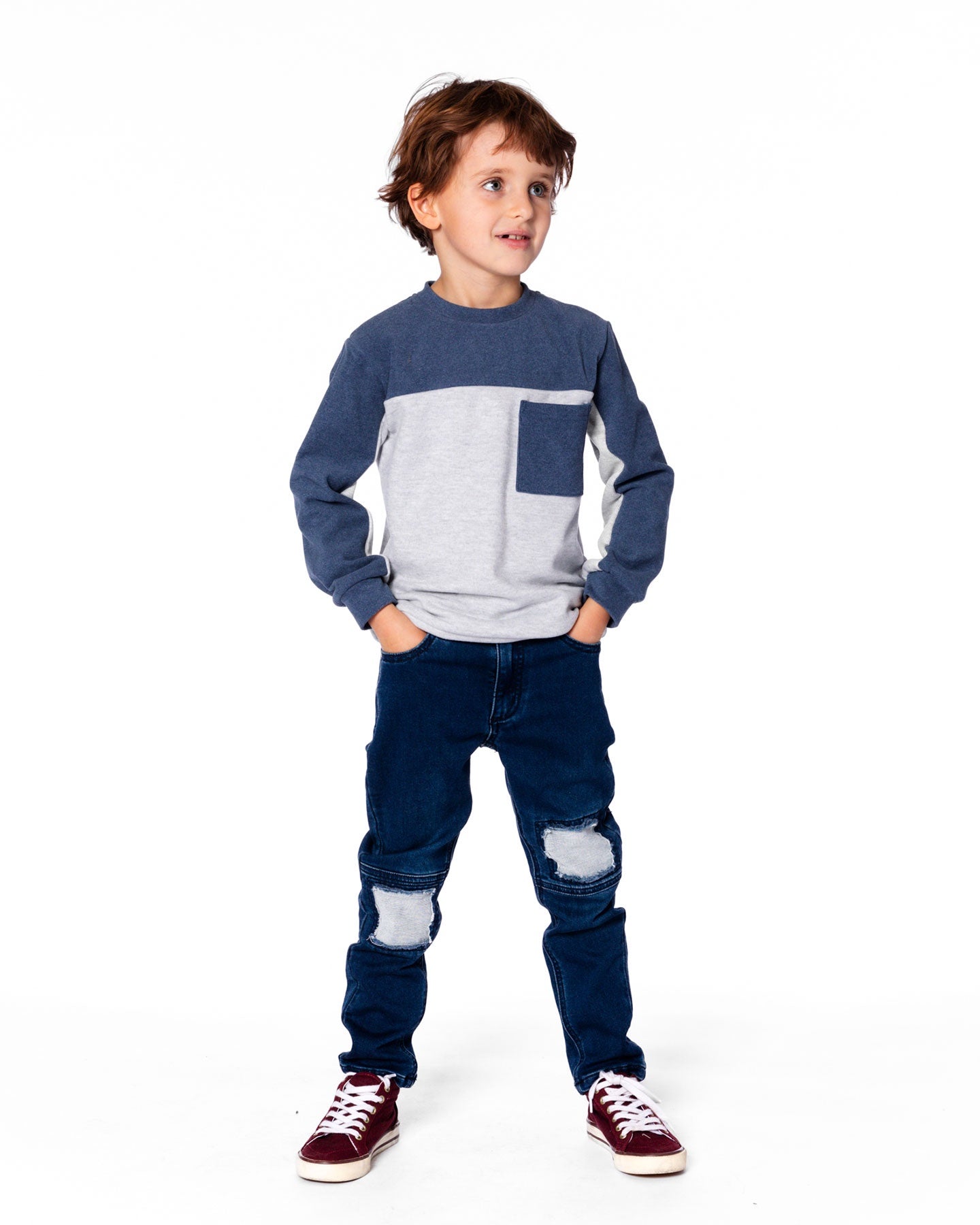 Two Panel LS Toddler Top w/ Pocket