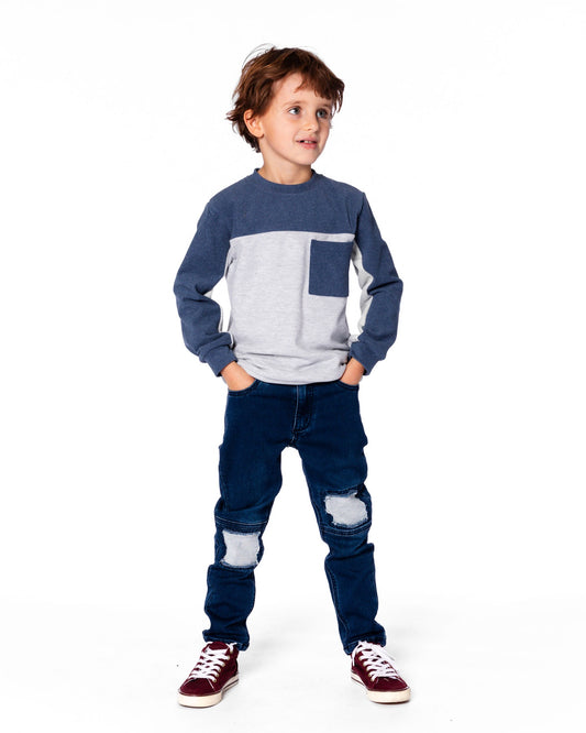 Two Panel LS Toddler Top w/ Pocket