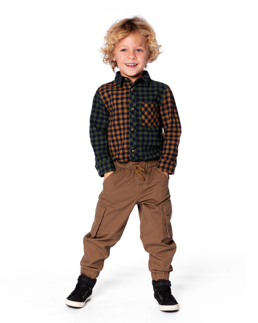 Patchwork Plaid Flannel Toddler Shirt