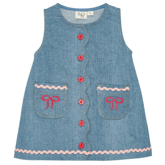 Hazel Button Up Denim Baby Dress