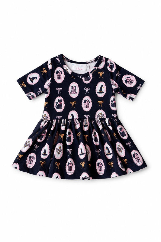 Hocus Pocus 3/4 Sleeve Pocket Twirl Bodysuit