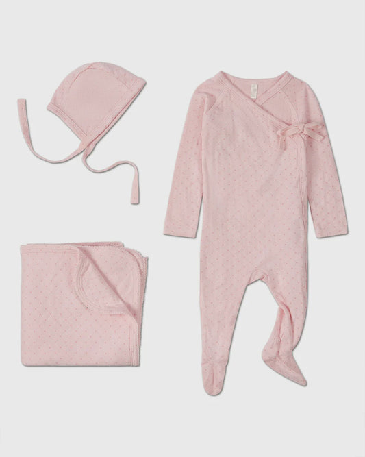 Little Hearts Pointelle 3 pc Footie Set