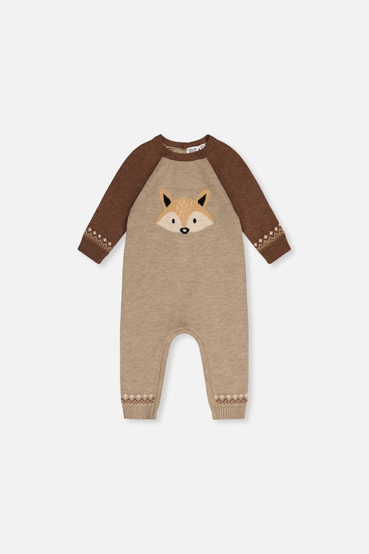 Fox Knitted Intarsia Romper