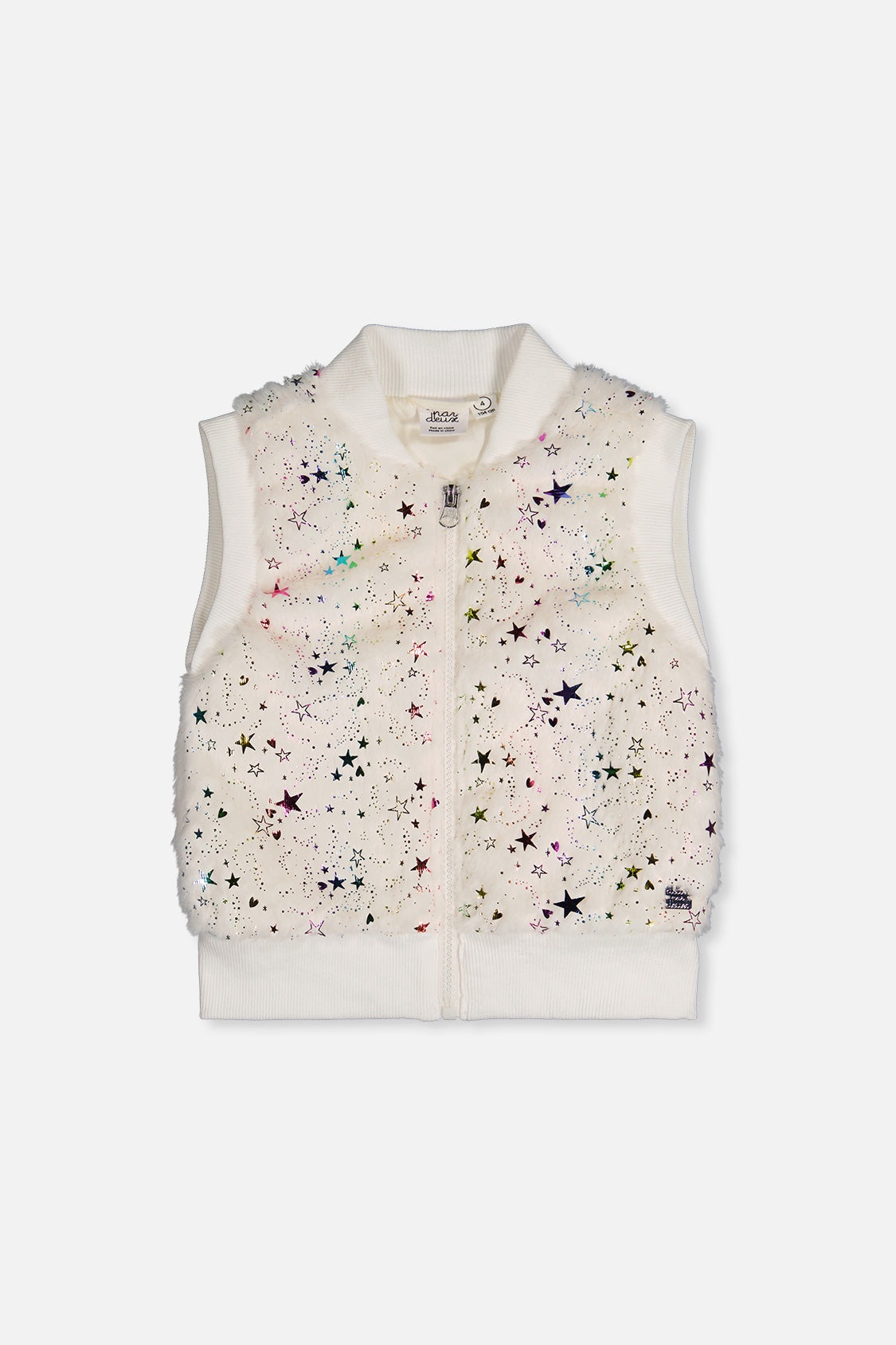 Starry Faux Fur Sleeveless Toddler Vest