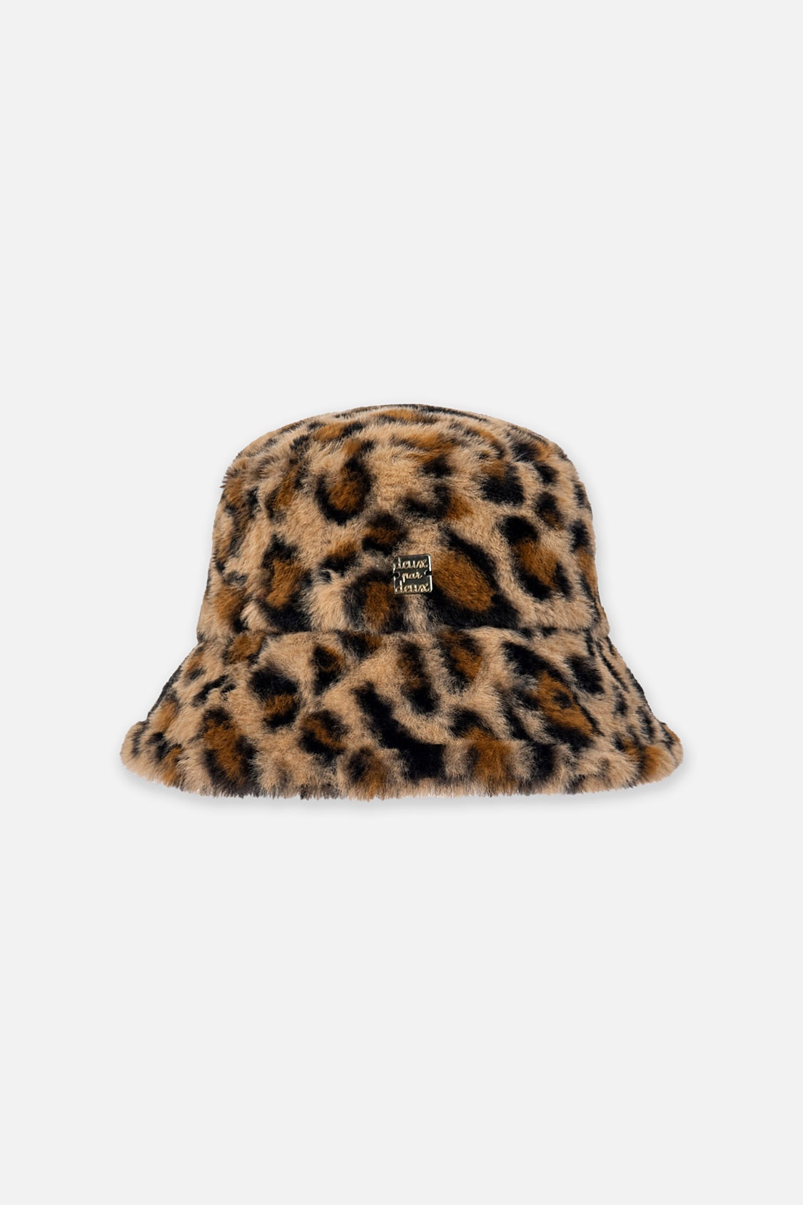 Leopard Print Faux Fur Bucket Hat