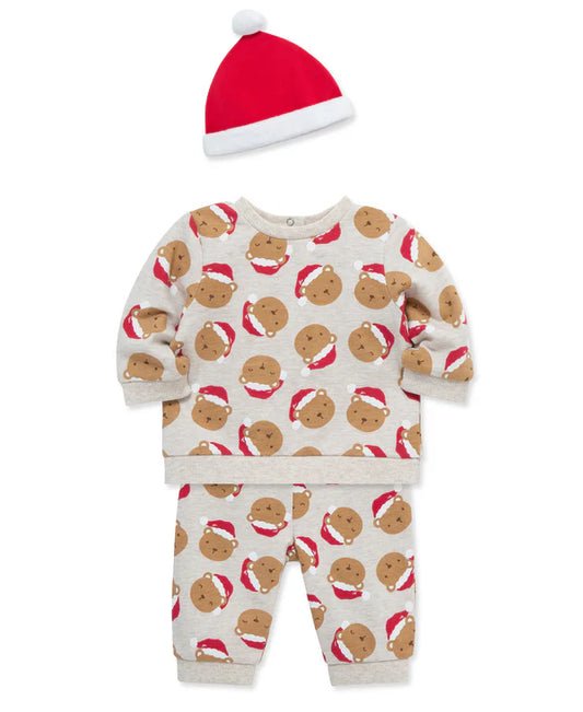 Santa Bear 3 pc Sweat Set