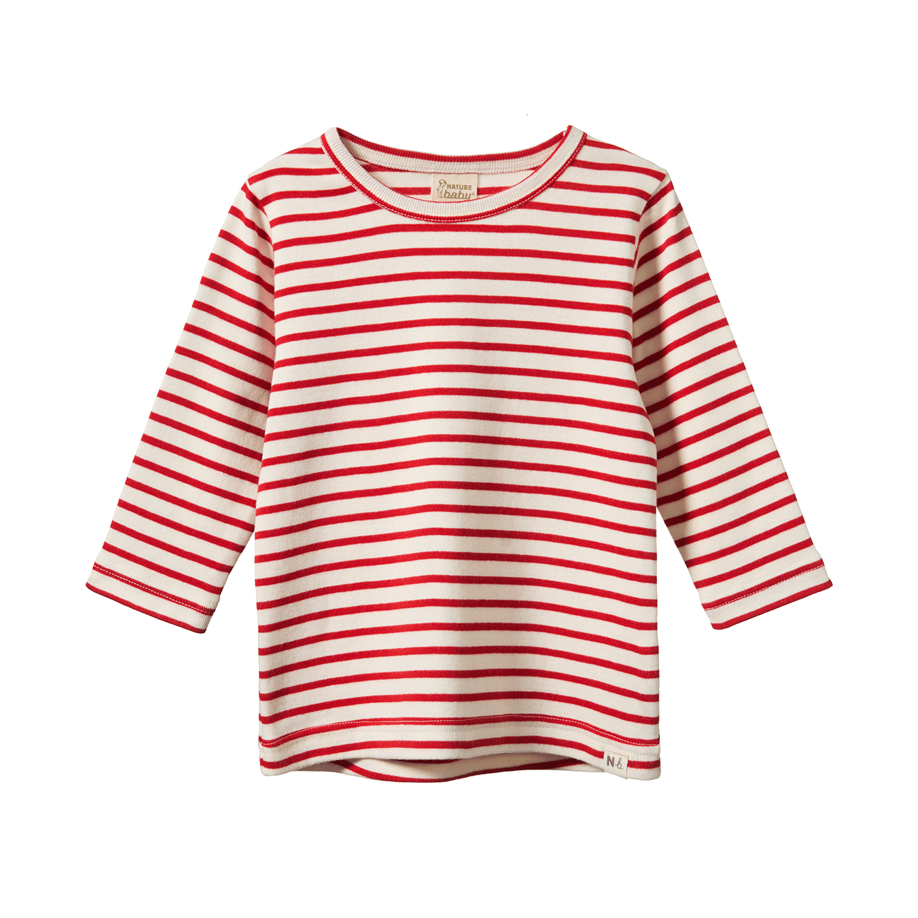 Red Sailor Stripe LS Baby River Tee