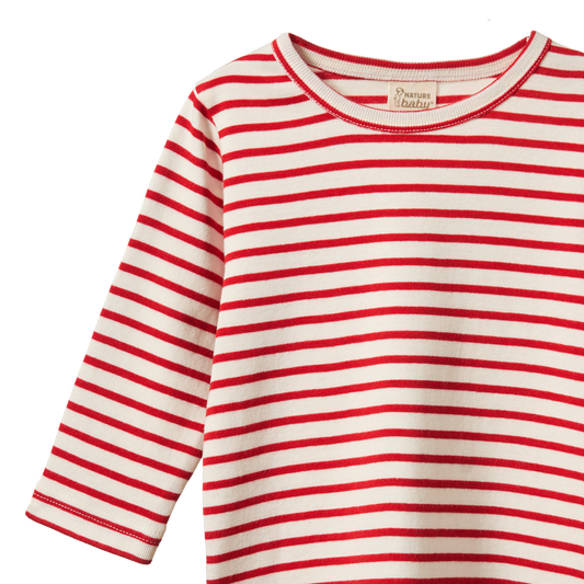 Red Sailor Stripe LS Toddler River Tee