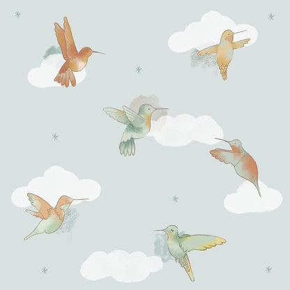 Sky Hummingbirds Boho Jumpsuit